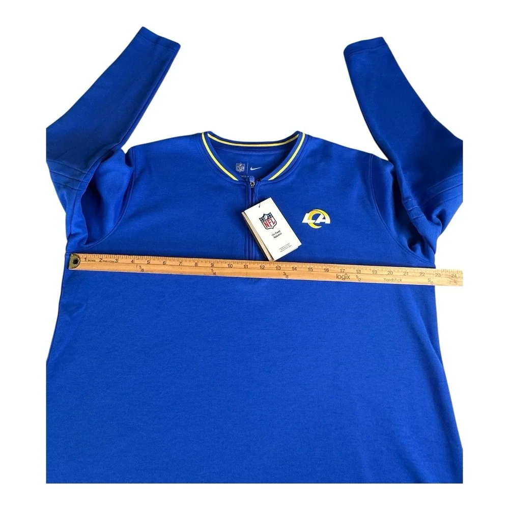 Nike X NFL Men's Los Angeles‎ Rams Dri-Fit Quarter Zip Pullover Blue Size XL